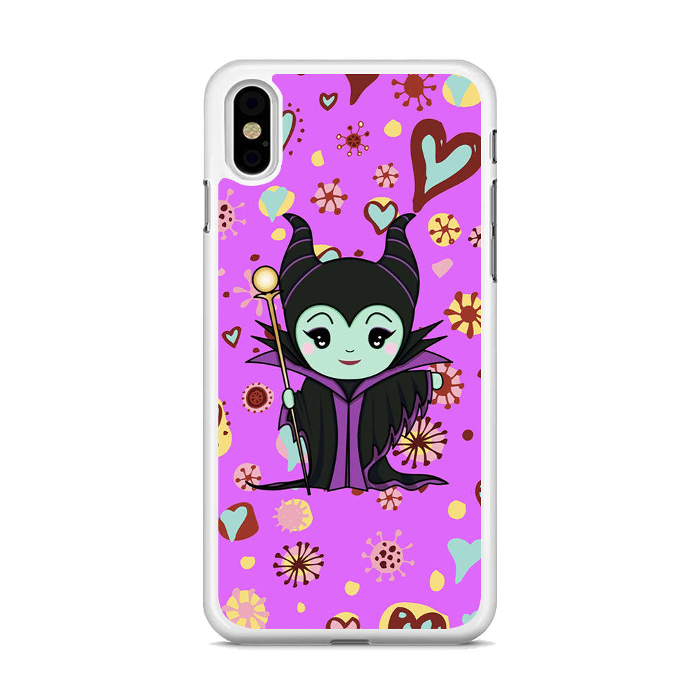 Maleficent Cartoon in Love iPhone X Case