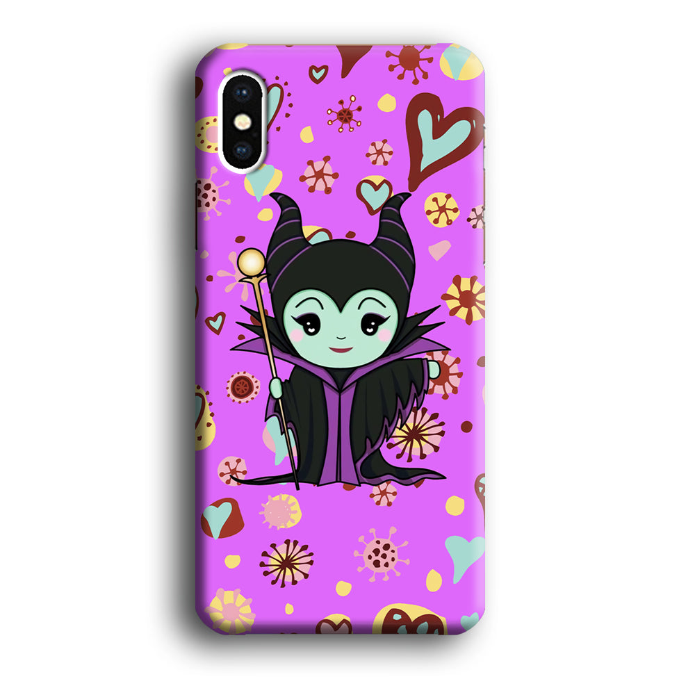 Maleficent Cartoon in Love iPhone X Case