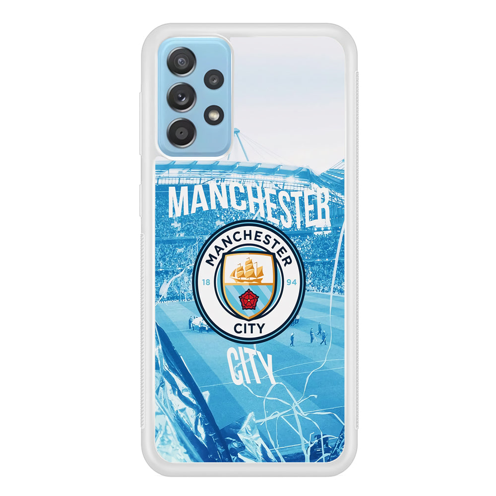 Manchester City Home Samsung Galaxy A72 Case Rubber White (2D Case)