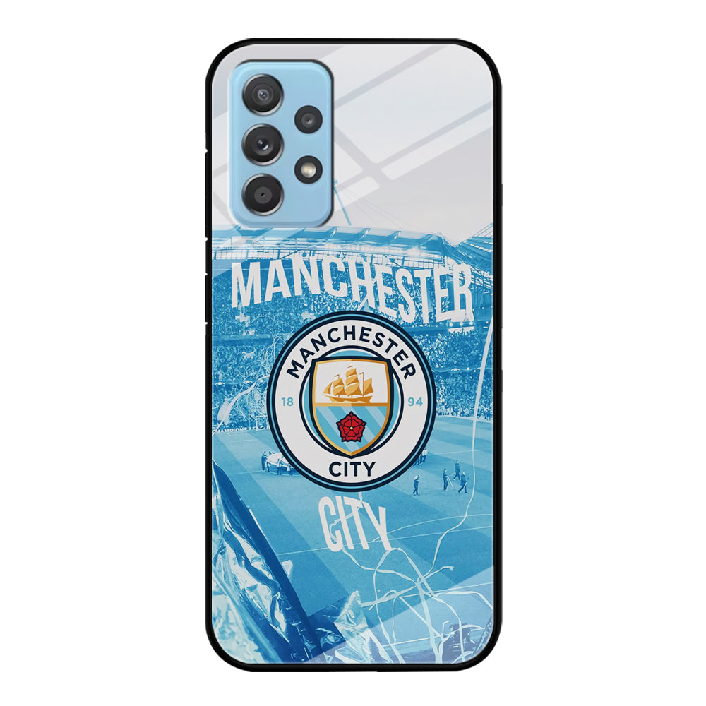 Manchester City Home Samsung Galaxy A72 Case Tempered Glass Case