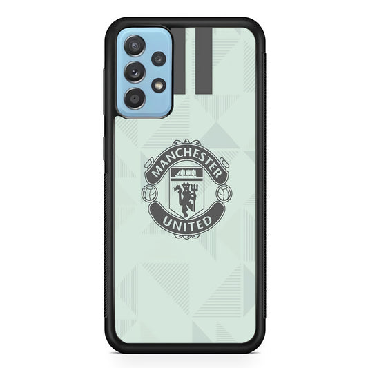Manchester United Bluish Jersey Samsung Galaxy A72 Case Rubber Black (2D Case)