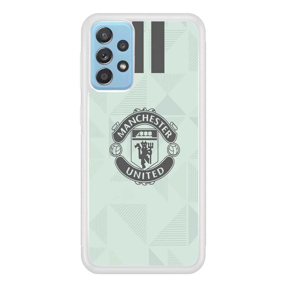 Manchester United Bluish Jersey Samsung Galaxy A72 Case Rubber White (2D Case)