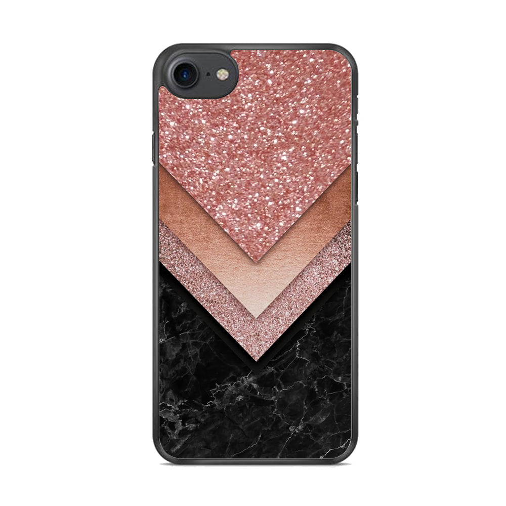 Marble Sparkle Pink Chevron iPhone 7 Case