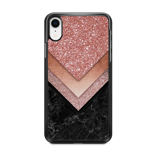 Marble Sparkle Pink Chevron iPhone XR Case