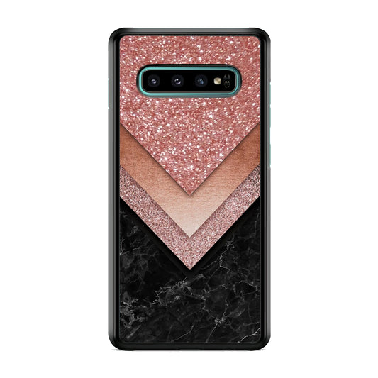 Marble Sparkle Pink Chevron Samsung Galaxy S10 Case