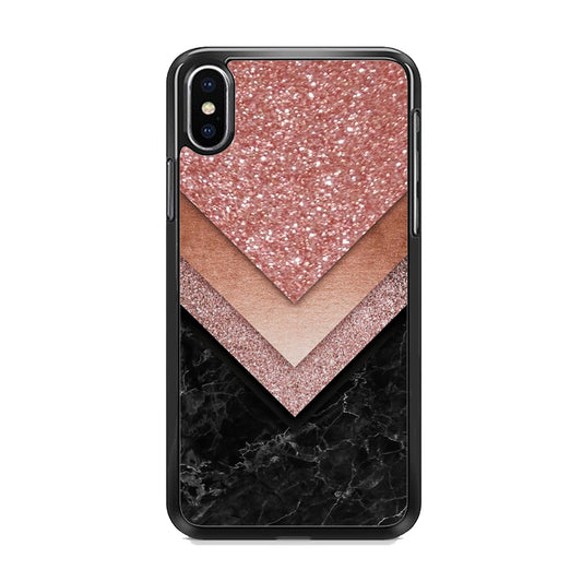 Marble Sparkle Pink Chevron iPhone X Case
