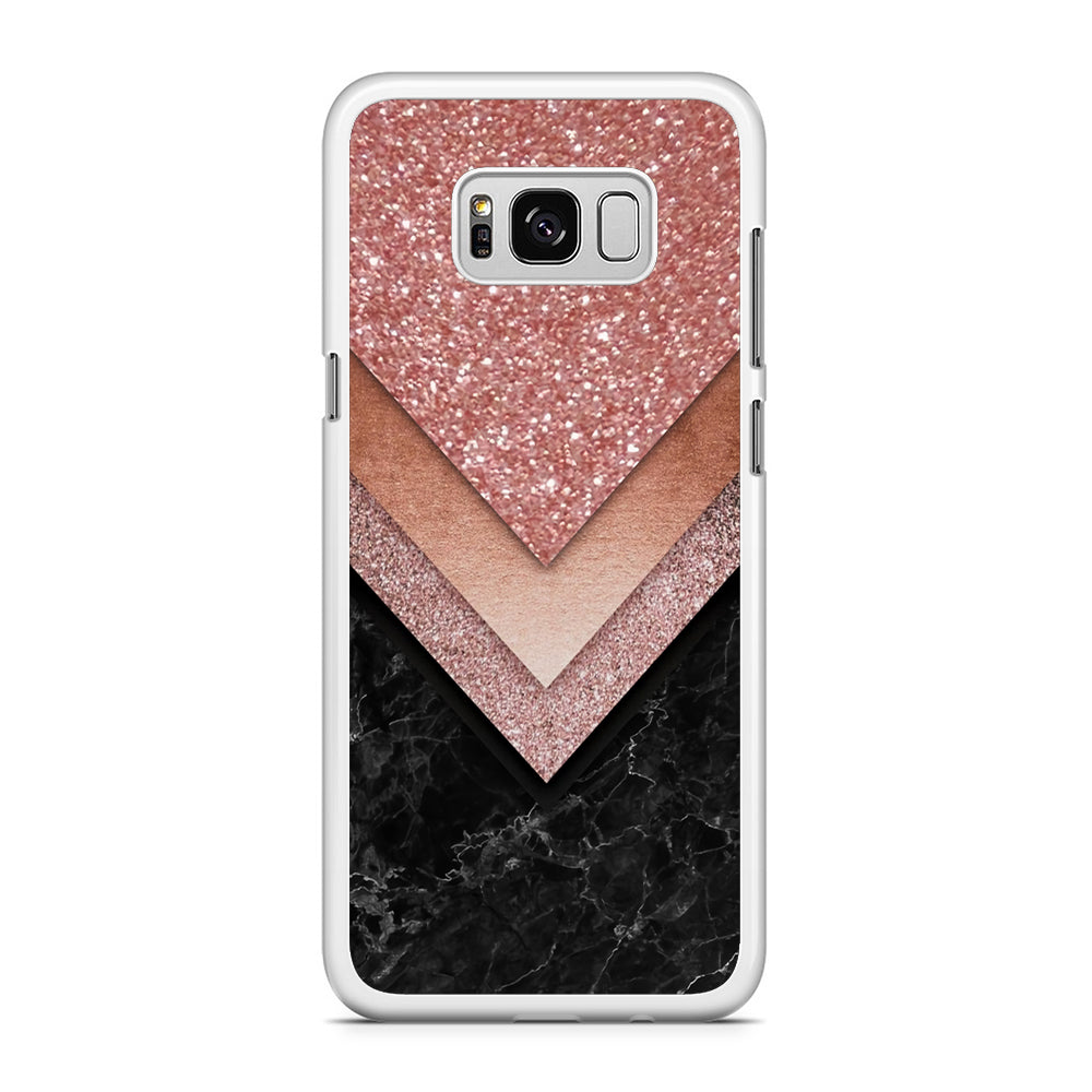 Marble Sparkle Pink Chevron Samsung Galaxy S8 Case