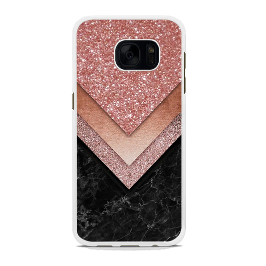 Marble Sparkle Pink Chevron Samsung Galaxy S7 Edge Case