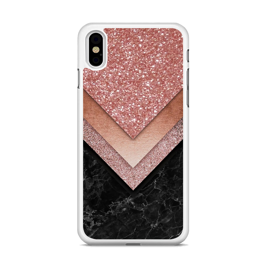 Marble Sparkle Pink Chevron iPhone X Case