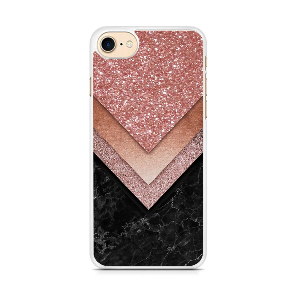 Marble Sparkle Pink Chevron iPhone 7 Case