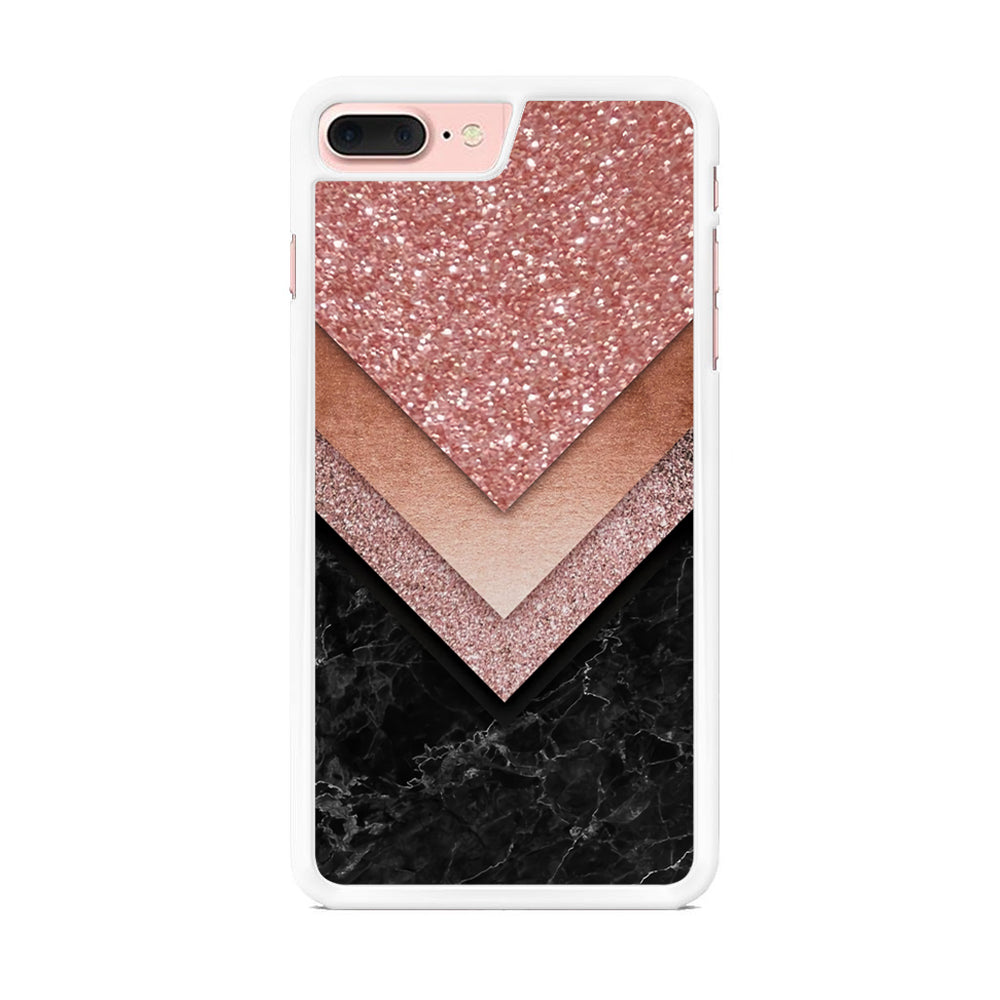 Marble Sparkle Pink Chevron iPhone 7 Plus Case