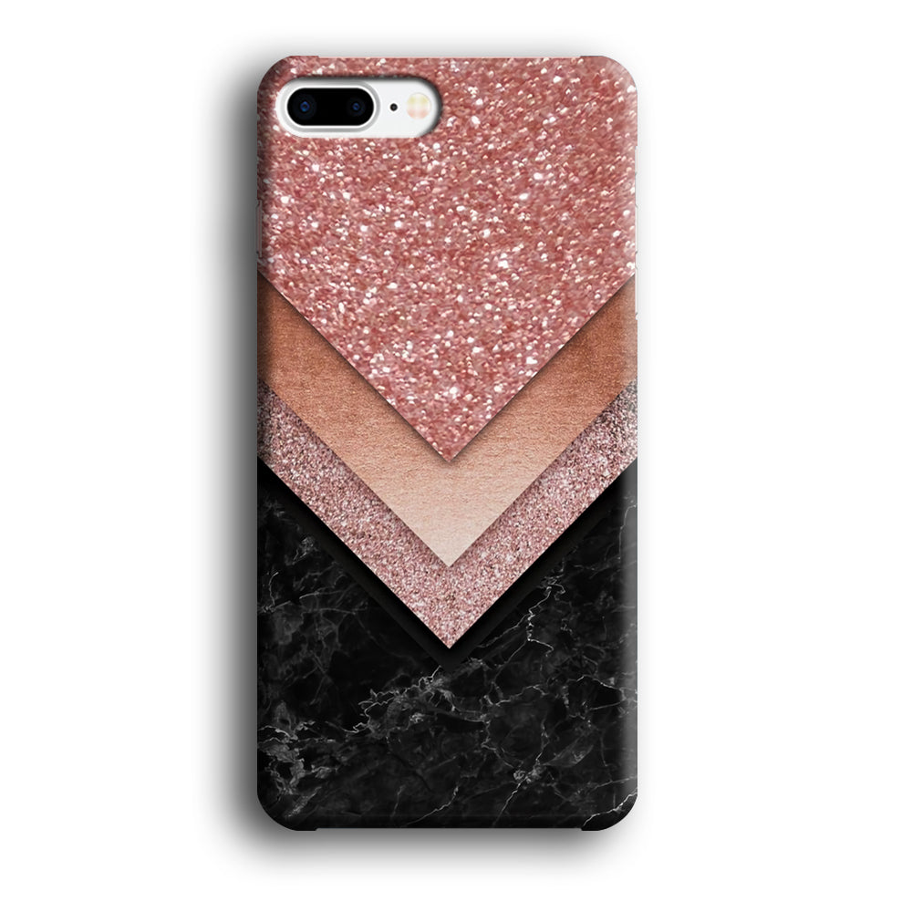 Marble Sparkle Pink Chevron iPhone 7 Plus Case