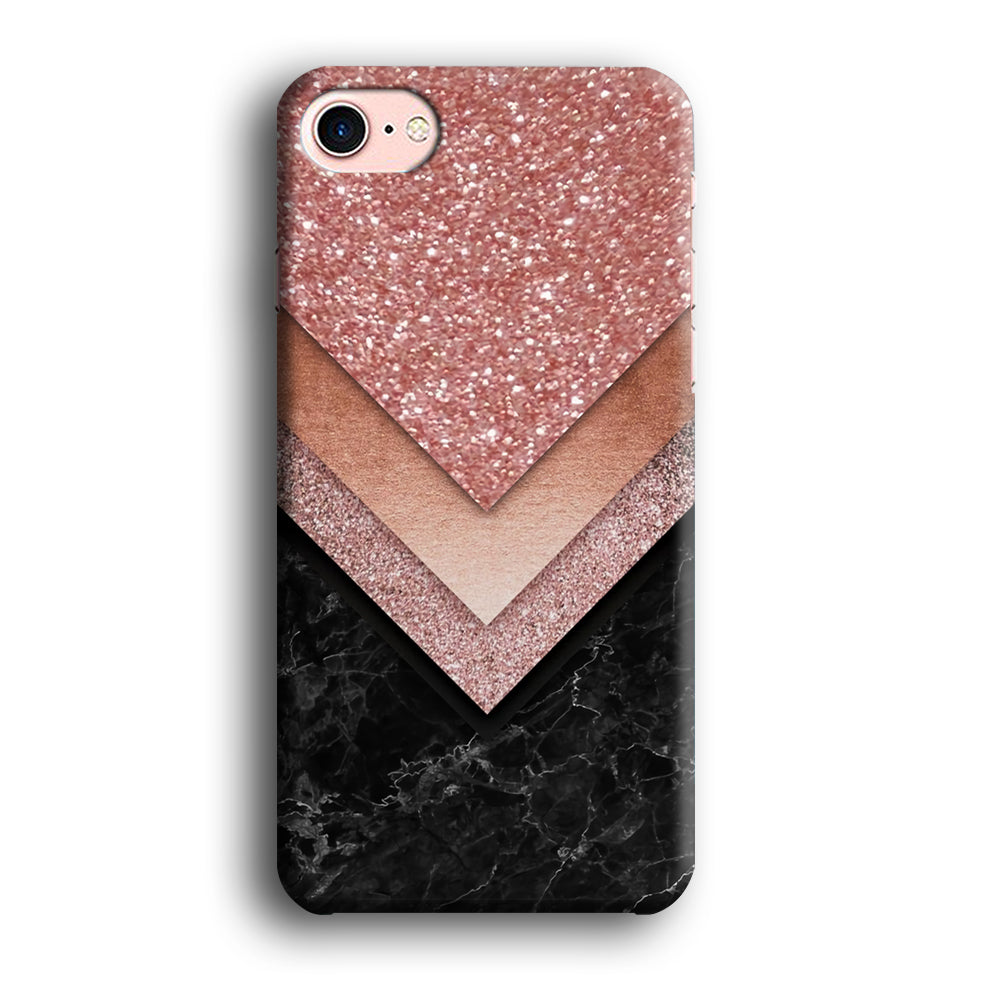 Marble Sparkle Pink Chevron iPhone 7 Case