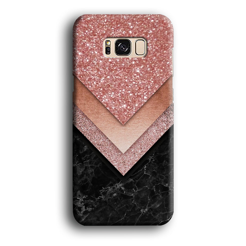 Marble Sparkle Pink Chevron Samsung Galaxy S8 Case