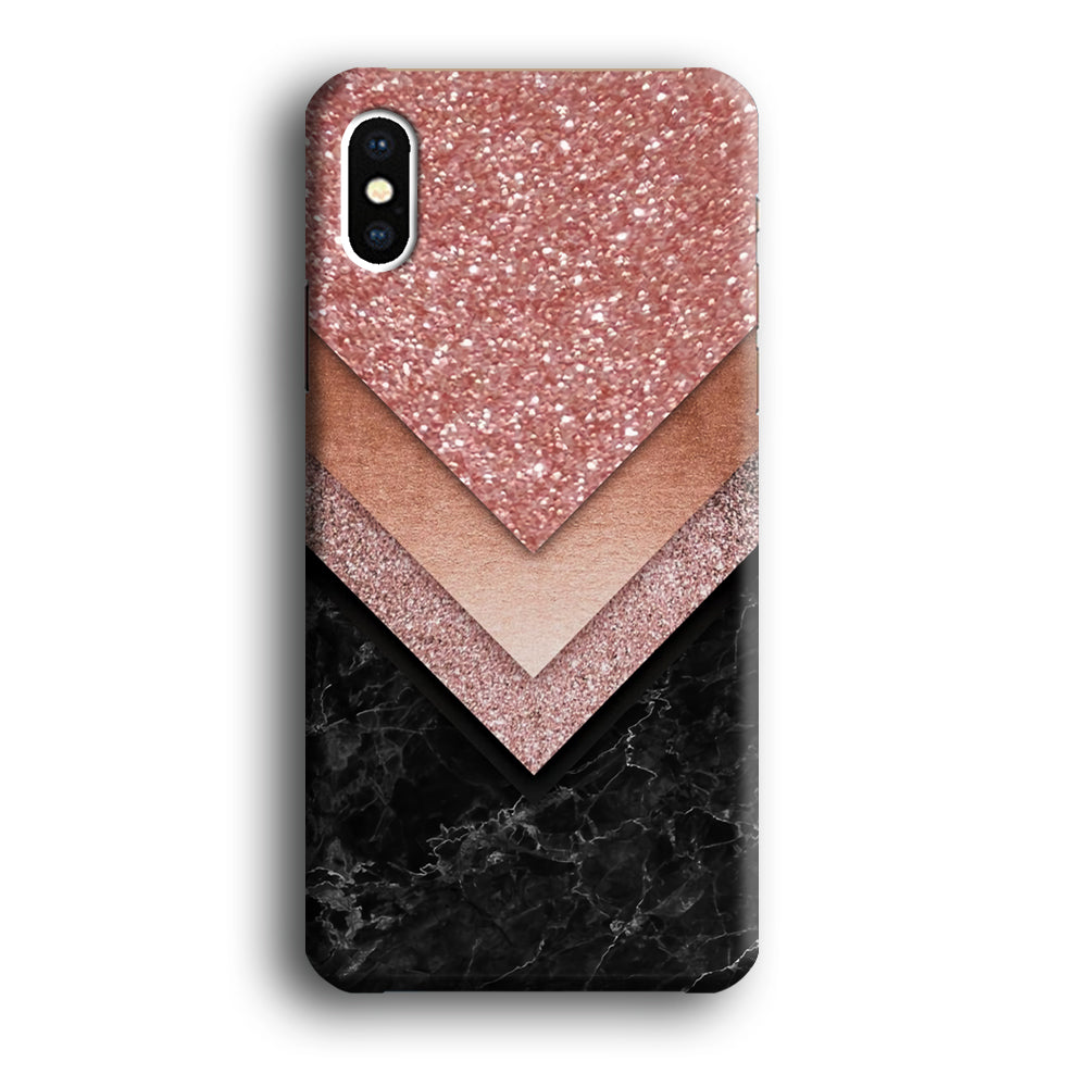 Marble Sparkle Pink Chevron iPhone X Case