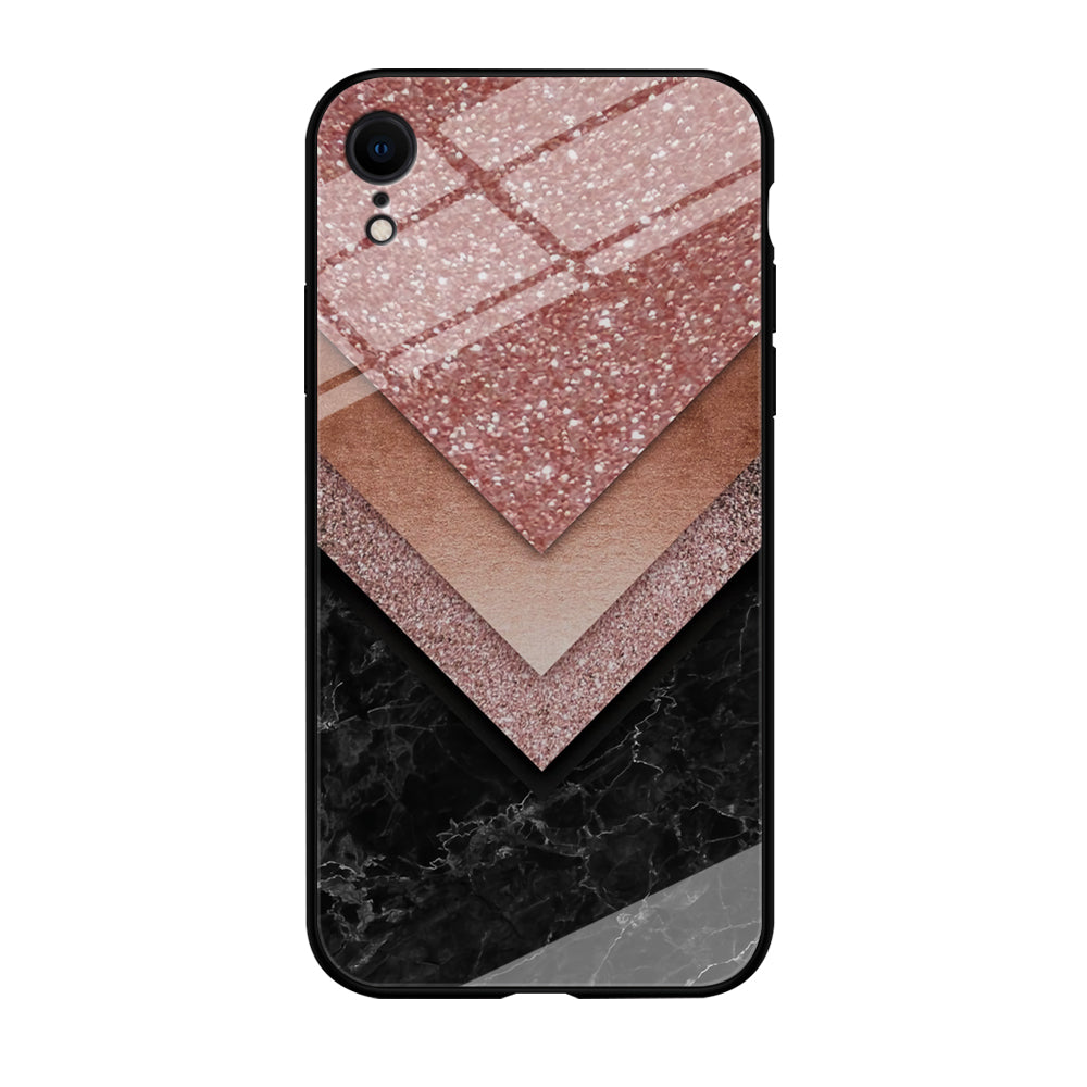 Marble Sparkle Pink Chevron iPhone XR Case