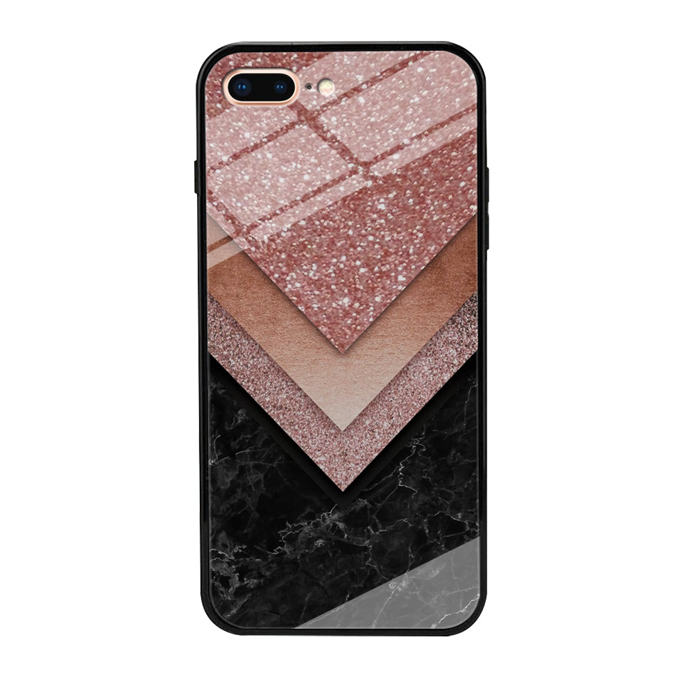 Marble Sparkle Pink Chevron iPhone 7 Plus Case