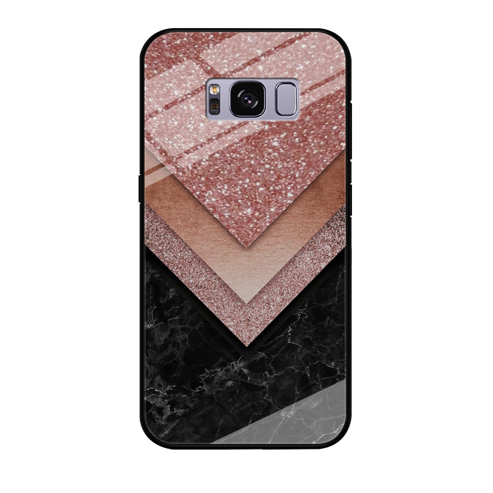 Marble Sparkle Pink Chevron Samsung Galaxy S8 Case