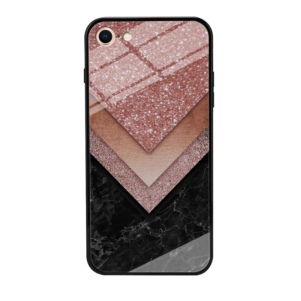 Marble Sparkle Pink Chevron iPhone 7 Case