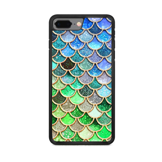 Mermaid Blue Green Shiny Shell iPhone 8 Plus Case - carneyforia