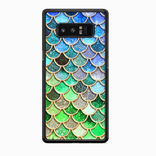 Mermaid Blue Green Shiny Shell Samsung Galaxy Note 8 Case