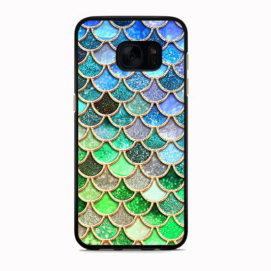 Mermaid Blue Green Shiny Shell Samsung Galaxy S7 Case - carneyforia