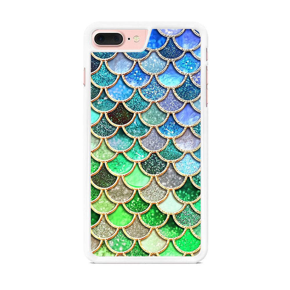 Mermaid Blue Green Shiny Shell iPhone 8 Plus Case - carneyforia