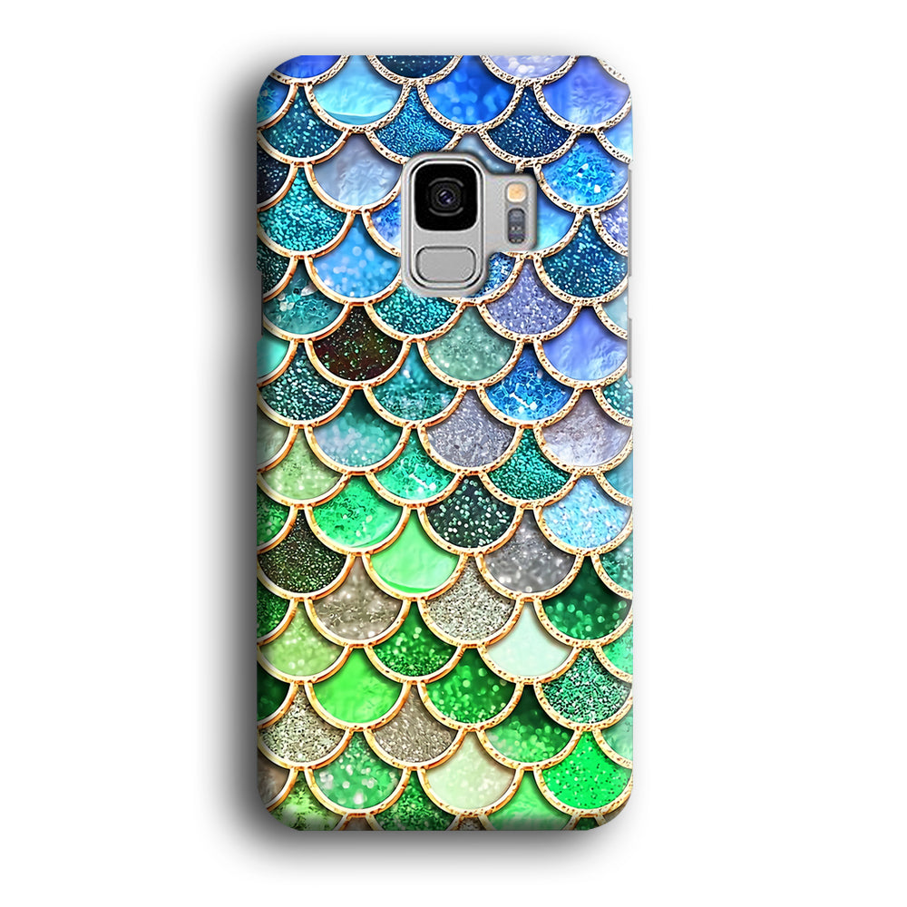 Mermaid Blue Green Shiny Shell Samsung Galaxy S9 Case