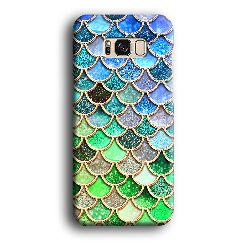 Mermaid Blue Green Shiny Shell Samsung Galaxy S8 Plus Case