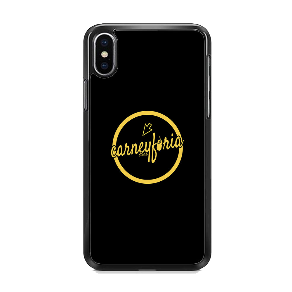 Midnight Black Simple Carneyforia iPhone X Case
