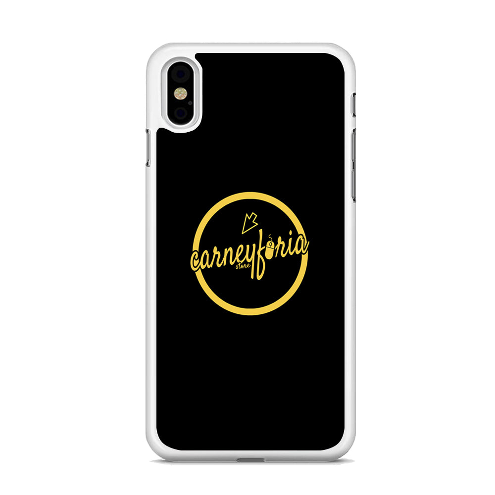 Midnight Black Simple Carneyforia iPhone X Case