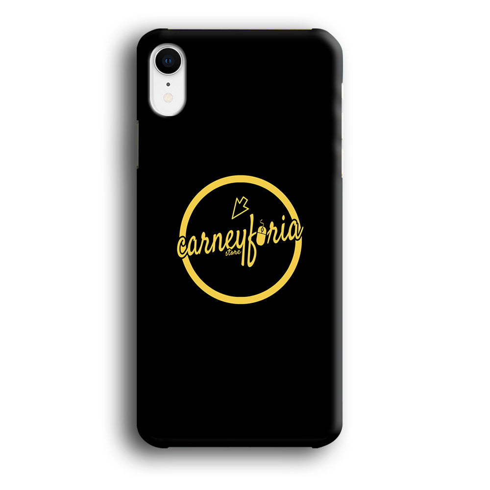 Midnight Black Simple Carneyforia iPhone XR Case
