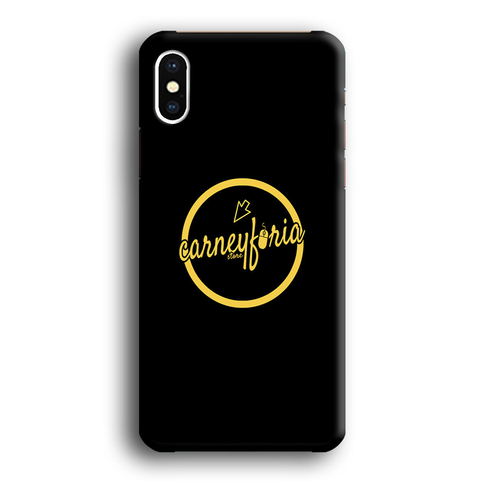 Midnight Black Simple Carneyforia iPhone X Case