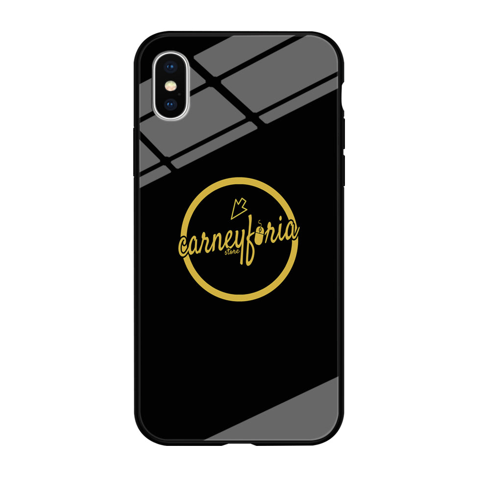 Midnight Black Simple Carneyforia iPhone X Case