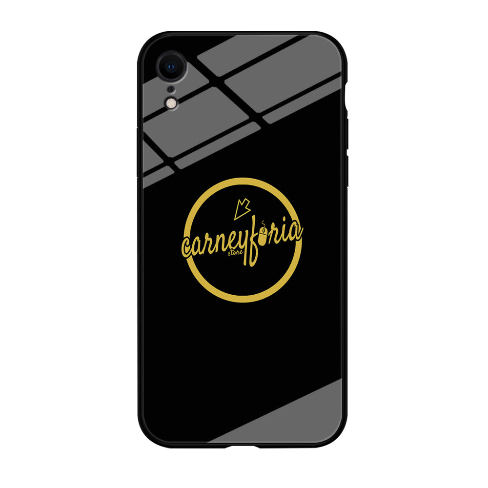 Midnight Black Simple Carneyforia iPhone XR Case