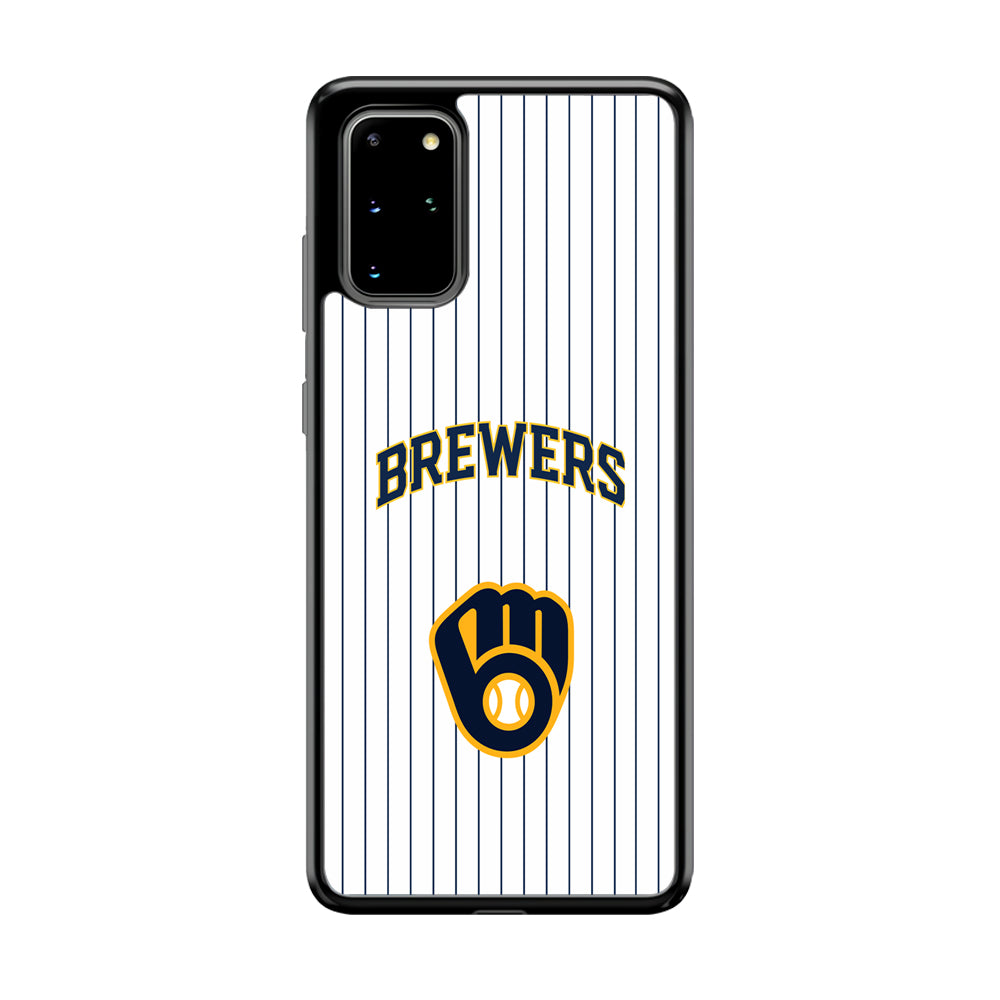 Milwaukee Brewers Shine of White Samsung Galaxy S20 Plus Case