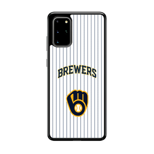 Milwaukee Brewers Shine of White Samsung Galaxy S20 Plus Case