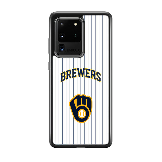 Milwaukee Brewers Shine of White Samsung Galaxy S20 Ultra Case