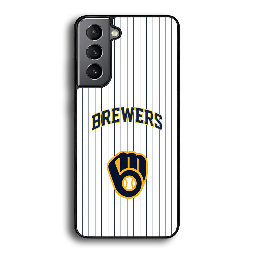 Milwaukee Brewers Shine of White Samsung Galaxy S21 Plus Case - Carneyforia