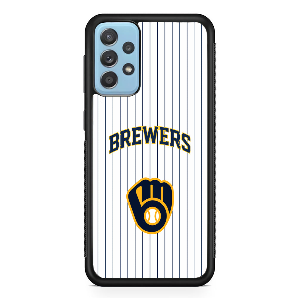 Milwaukee Brewers Shine of White Samsung Galaxy A72 Case