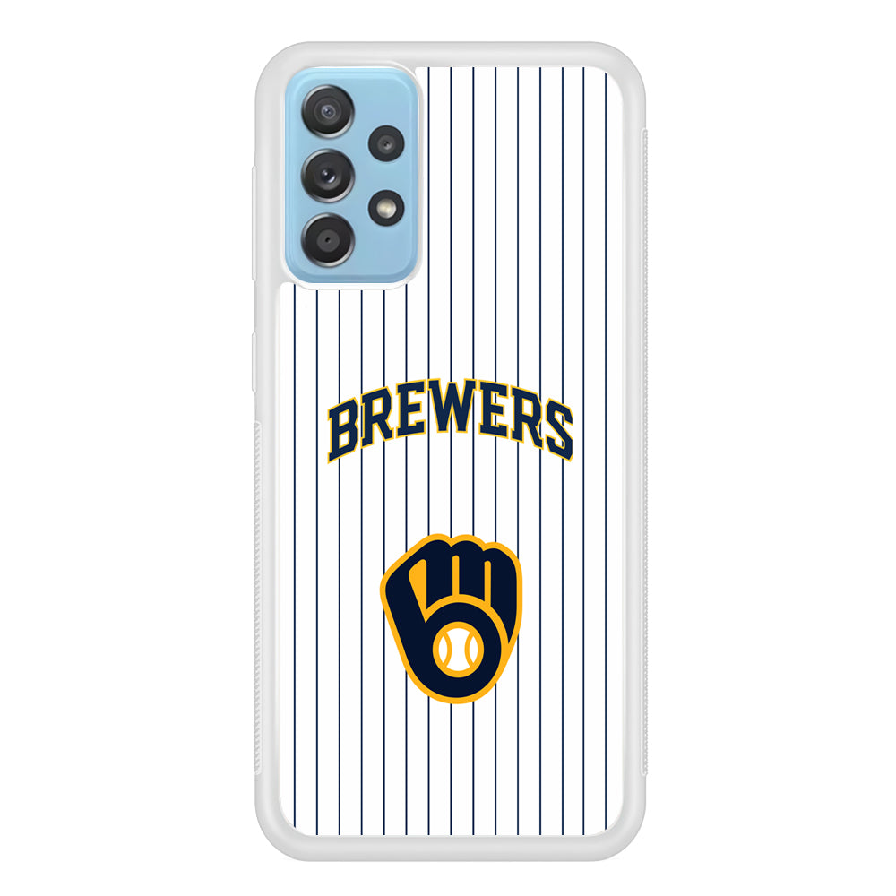 Milwaukee Brewers Shine of White Samsung Galaxy A72 Case