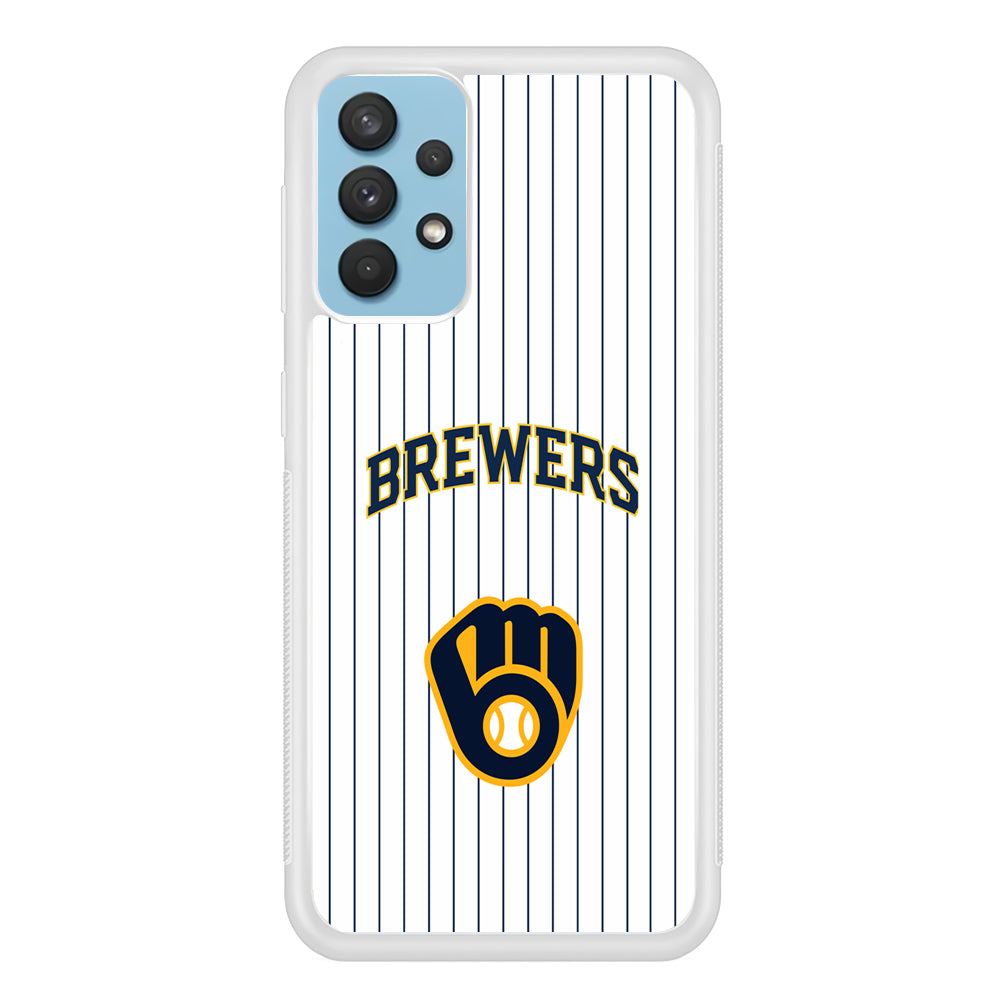 Milwaukee Brewers Shine of White Samsung Galaxy A32 Case