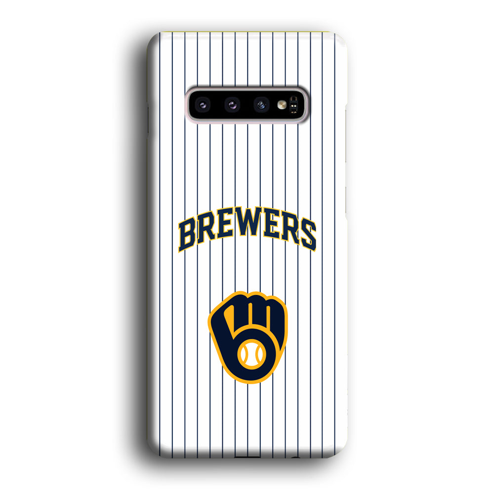 Milwaukee Brewers Shine of White Samsung Galaxy S10 Case