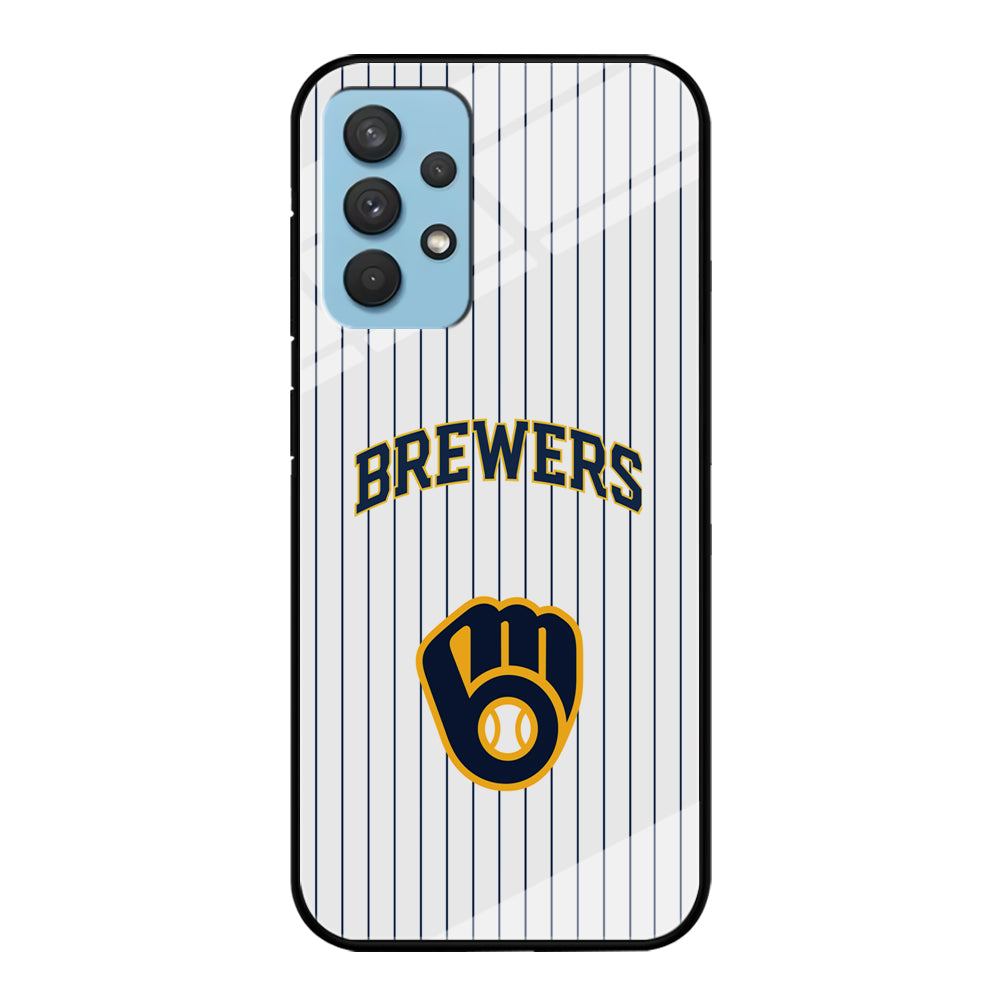 Milwaukee Brewers Shine of White Samsung Galaxy A32 Case