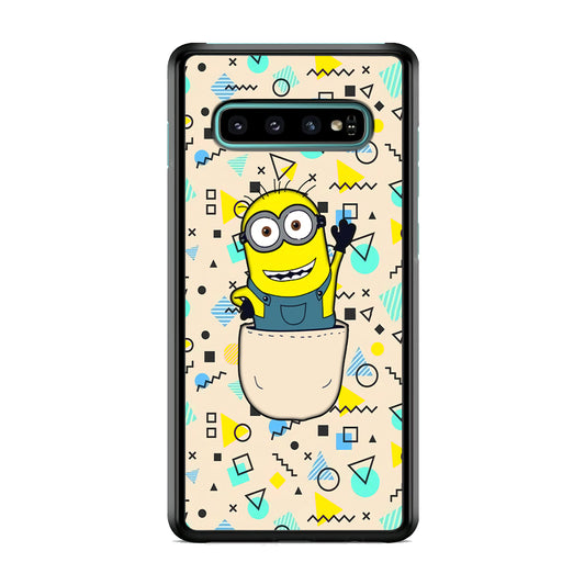 Minion Stand on The Pocket Samsung Galaxy S10 Case
