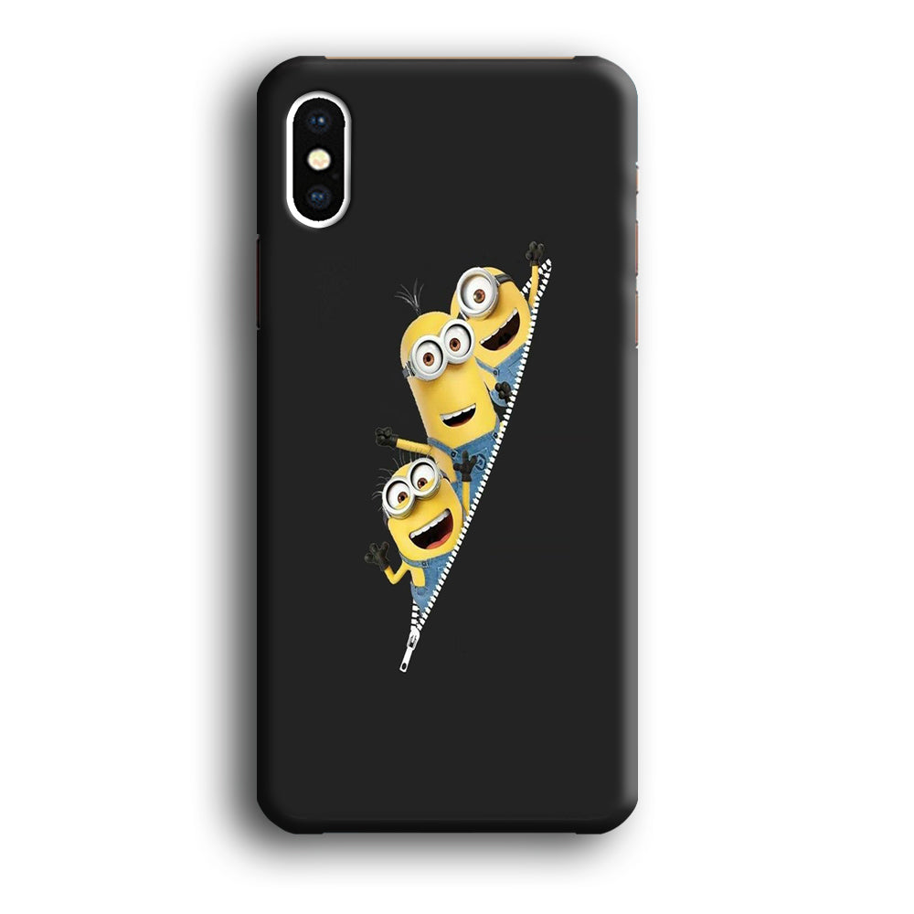 Minions Grey Zip iPhone X Case