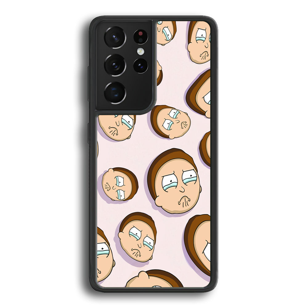 Morty Cry Head Doodle Samsung Galaxy S21 Ultra Case