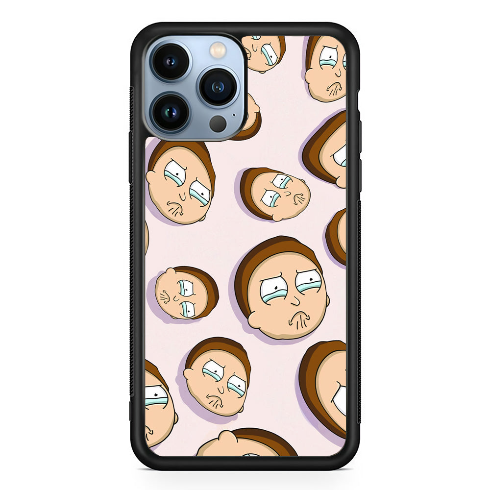 Morty Cry Head Doodle iPhone 13 Pro Max Case