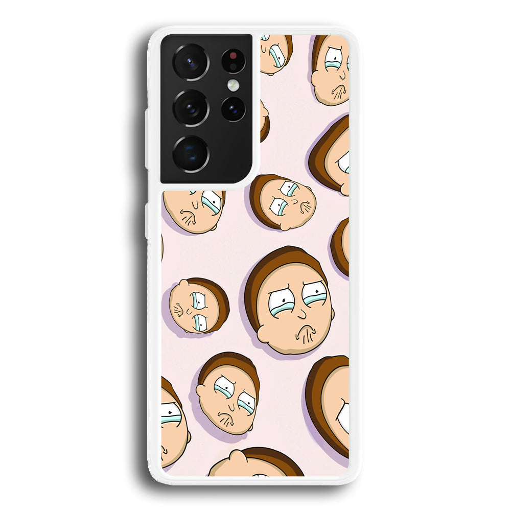 Morty Cry Head Doodle Samsung Galaxy S21 Ultra Case