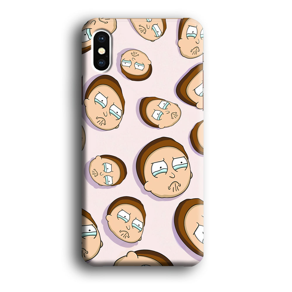 Morty Cry Head Doodle iPhone X Case